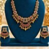 opulence-design10-main-600x900 Ruby-red temple necklace set with crescent pendant and earrings