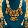 opulence-design3-main-600x900 Green meenakari multi-strand necklace with pearl-look beads, gold-tone tassels and matching earrings