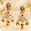 opulence-design5-2-600x900 Ivory meena jhumki earrings with pearl-look edging, close-up