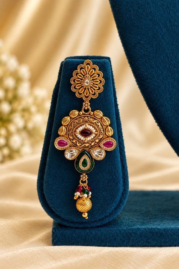 opulence-design7-2-600x900 Antique floral medallion earring, close-up